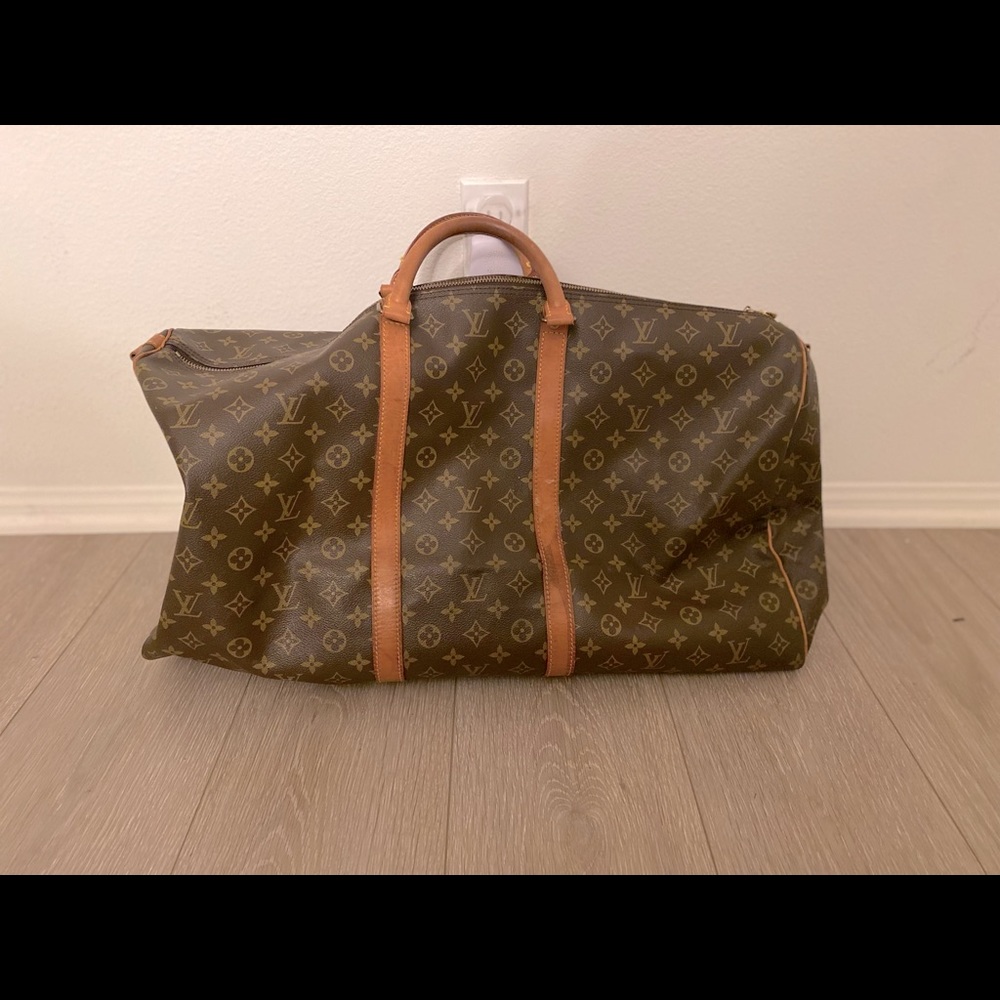Louis Vuitton Keepall 60 Bandouliere Monogram Canvas Travel Bag 90’s Retro 🔥